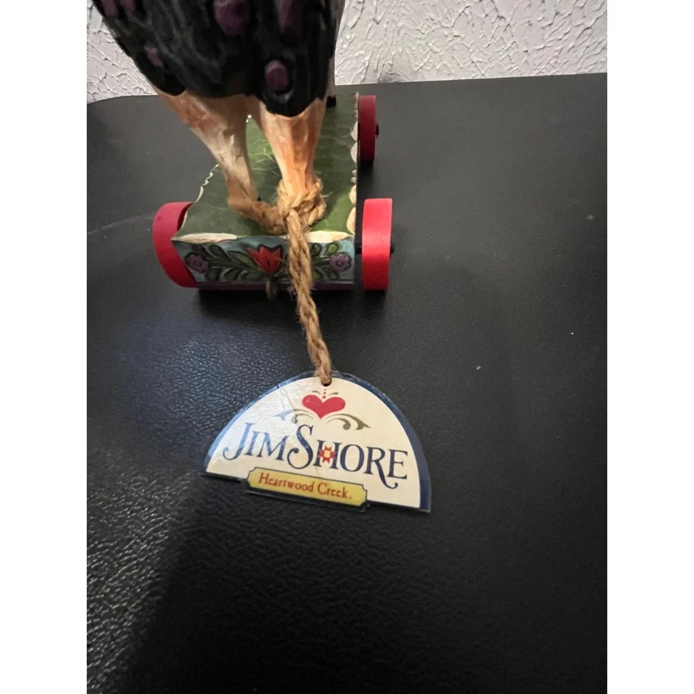 Jim Shore Heartwood Creek Bell Cow Figurine 4008182 Pull Toy 2007 Enesco 9x6